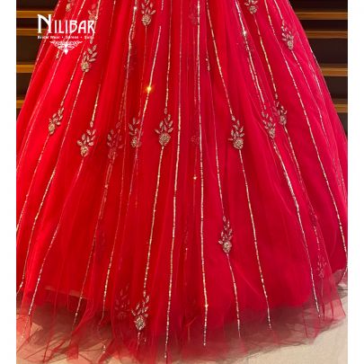 Fluorescent Pink Net Gown