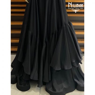 Jet Black Satin Gown