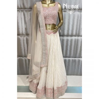 White Georgette Lehenga Choli