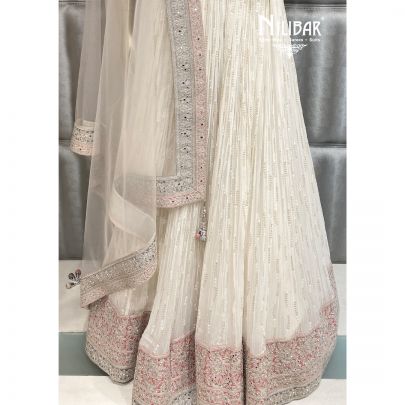 White Georgette Lehenga Choli