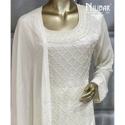 White Chinon Palazzo Suit