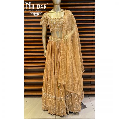 Mustard Yellow Georgette Lehenga Set