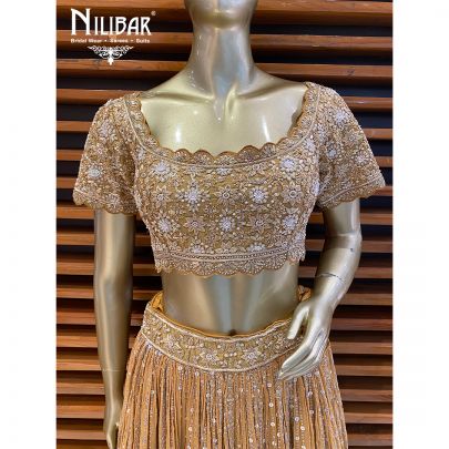 Mustard Yellow Georgette Lehenga Set
