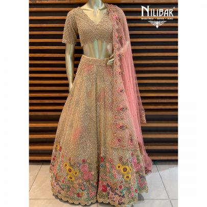 Golden Net Bridal Lehenga