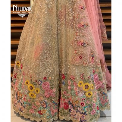Golden Net Bridal Lehenga