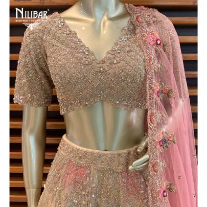 Golden Net Bridal Lehenga
