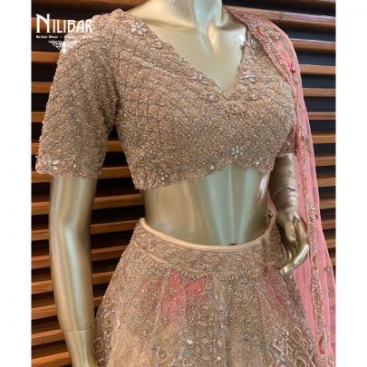 Golden Net Bridal Lehenga