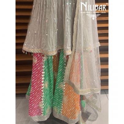 Pastel Grey Sharara Suit