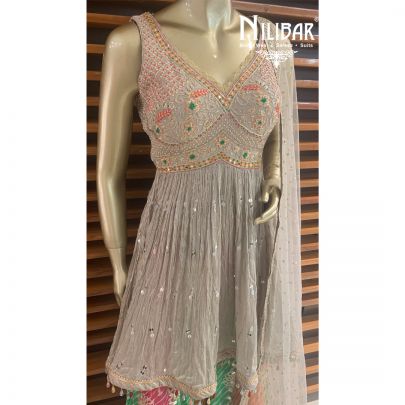 Pastel Grey Sharara Suit