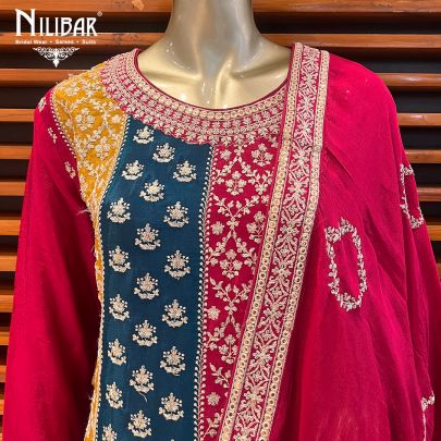 Maroon Crepe Anarkali Suit