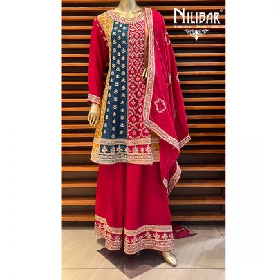 Maroon Crepe Anarkali Suit