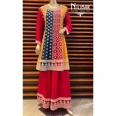 Maroon Crepe Anarkali Suit
