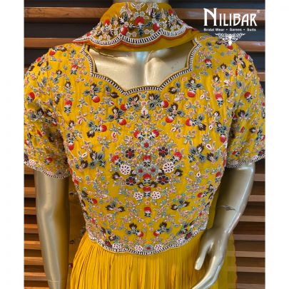 Butter Yellow Georgette Anarkali
