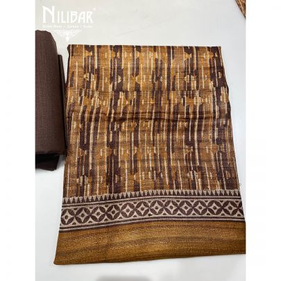 Mustard Organic Silk Unstitched Suit