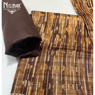 Mustard Organic Silk Unstitched Suit