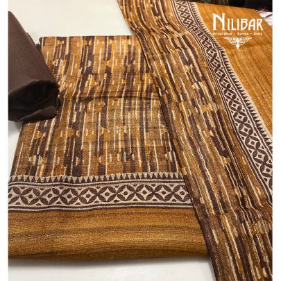 Mustard Organic Silk Unstitched Suit