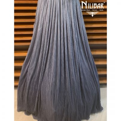 Grey Lycra Net Gown