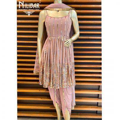 Lilac Peplum Dhoti Suit