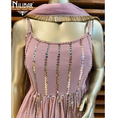 Lilac Peplum Dhoti Suit