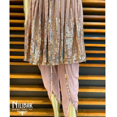 Lilac Peplum Dhoti Suit