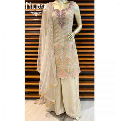 Cosmic Latte Palazzo Suit