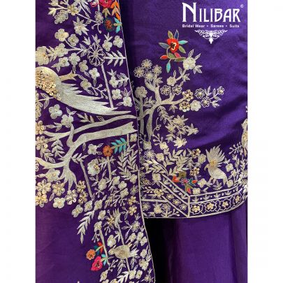 Purple Silk Palazzo Suit