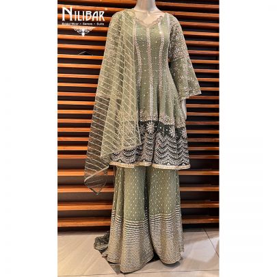 Pista Georgette Long Peplum with Palazzo