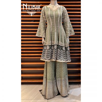 Pista Georgette Long Peplum with Palazzo