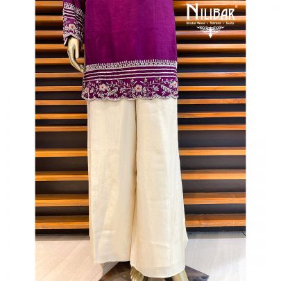 Boysenberry Wine Silk Palazzo Suit