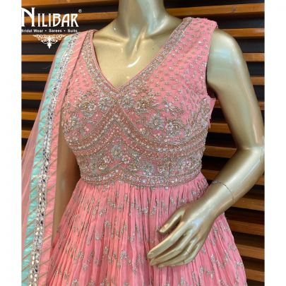 Watermelon Pink Georgette Lehenga