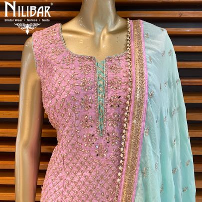 Pink Lavender Georgette Garara Suit
