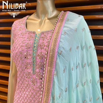 Pink Lavender Georgette Garara Suit