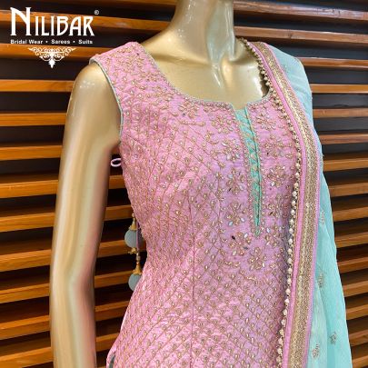 Pink Lavender Georgette Garara Suit