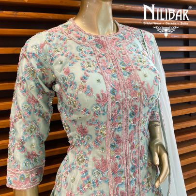 Aquamarine  Turquoise Georgette Palazzo Suit