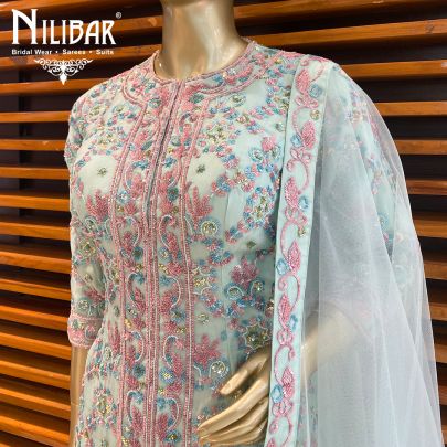 Aquamarine  Turquoise Georgette Palazzo Suit