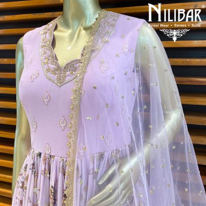 Lilac Georgette Dhoti Suit
