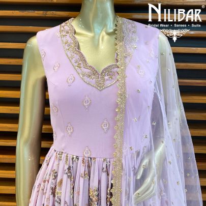 Lilac Georgette Dhoti Suit