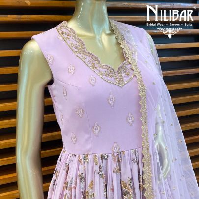 Lilac Georgette Dhoti Suit