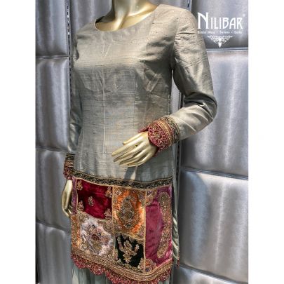 Sage Green Silk and Organza Garara Set