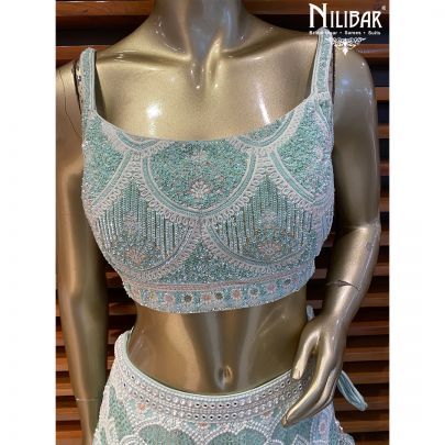 Sky Blue Georgette Lehenga
