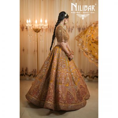 Canary Yellow Net Bridal Lehenga