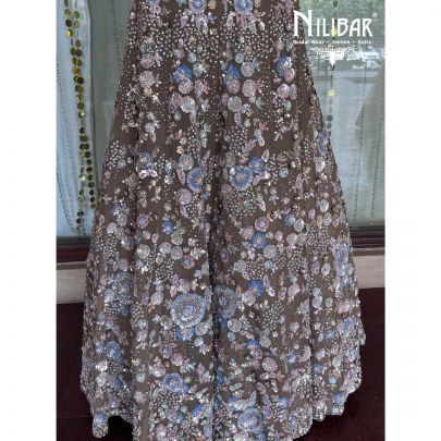 Beige Organza Lehenga