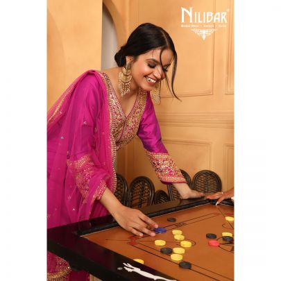 Mulberry Purple Silk Palazzo Suit
