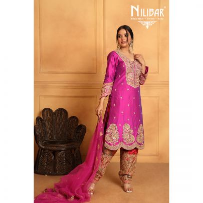 Mulberry Purple Silk Palazzo Suit