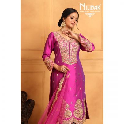 Mulberry Purple Silk Palazzo Suit
