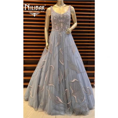 Powder Blue Net Gown