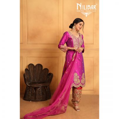 Mulberry Purple Silk Palazzo Suit