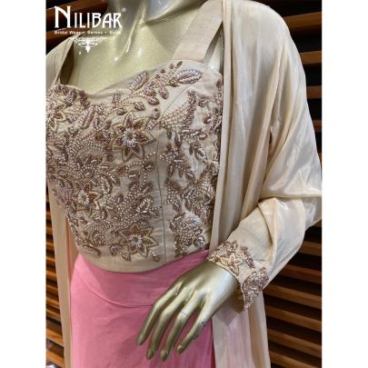 Pink Silk Indo western latte