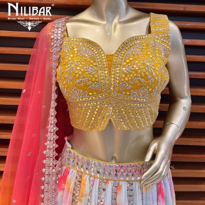 Multicolor Silk Tye ad Dye Lehenga