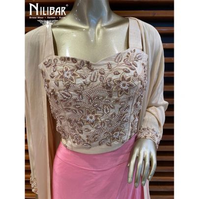 Pink Silk Indo western latte